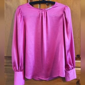 Pink blouse with decorative cuffs - size small